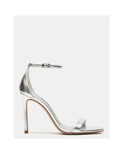 Steve Madden White Tecy Silver Leather