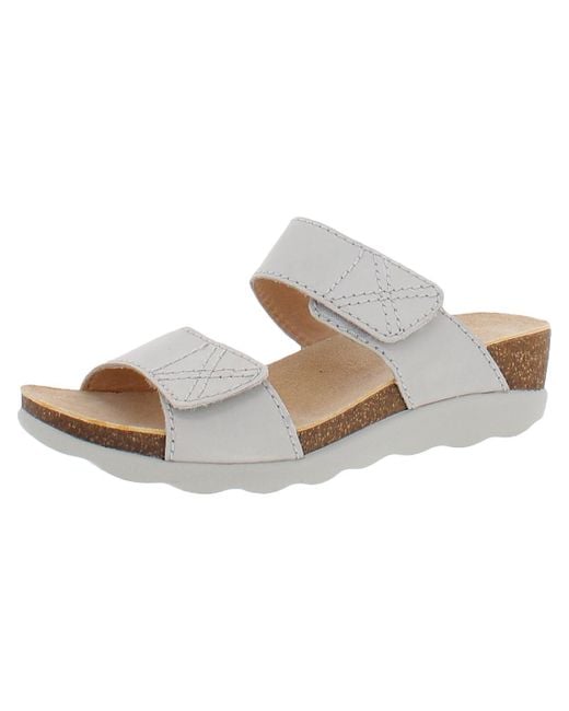 Dansko White Maddy Leather Cork Slide Sandals