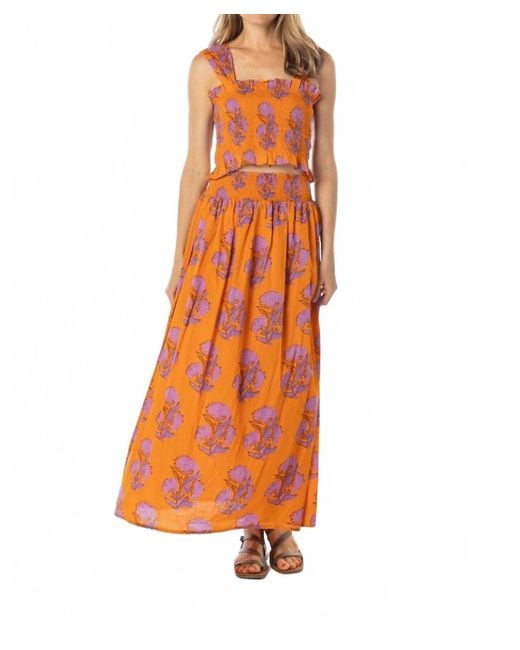 Bindu Orange Parker Skirt