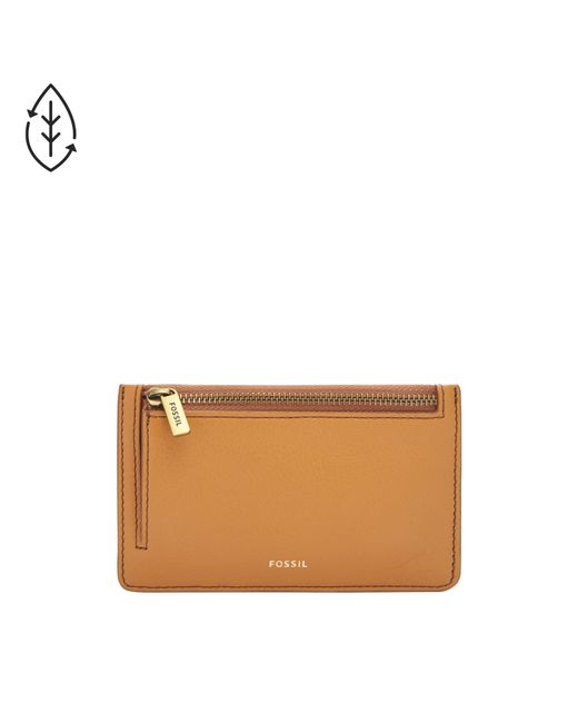 Fossil S Logan Zip Card Case in Brown Lyst