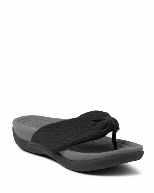 Dearfoams Black Low Foam Thong Sandal