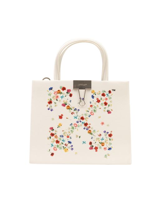 OFF-WHITE C/O VIRGIL ABLOH - Floral-print leather mini tote bag