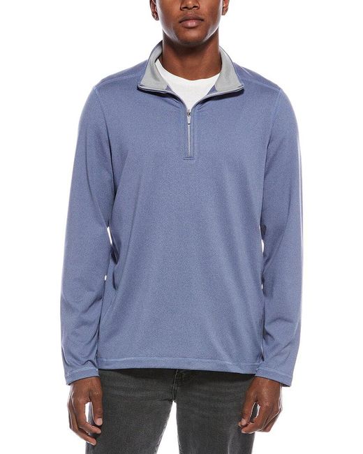 Brooks Brothers Blue Knit Solid 1/4-Zip Pullover for men