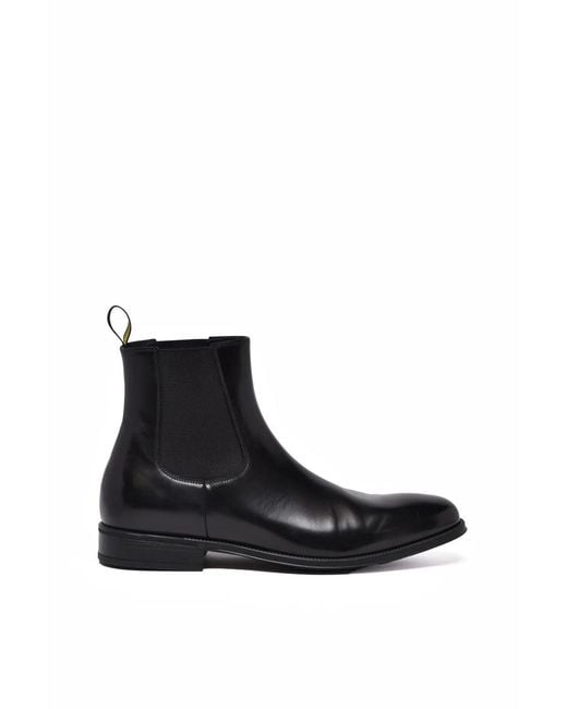 Doucal's Black Leather Boots for men