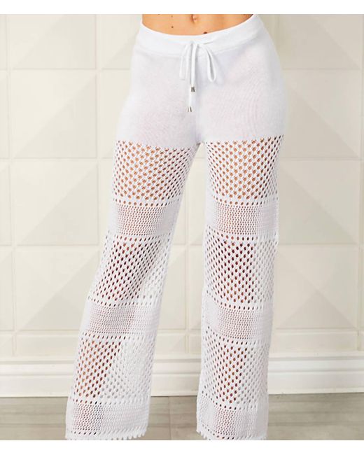 French Kyss White Crochet Pant