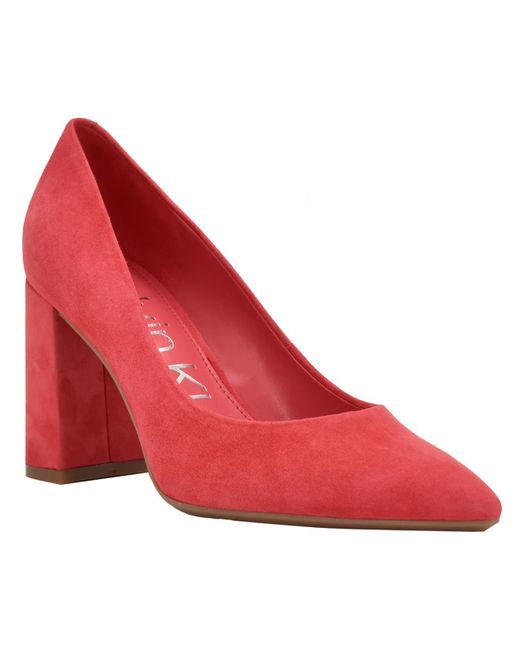 Calvin Klein Red Jasmine Leather Pointed Toe Pumps