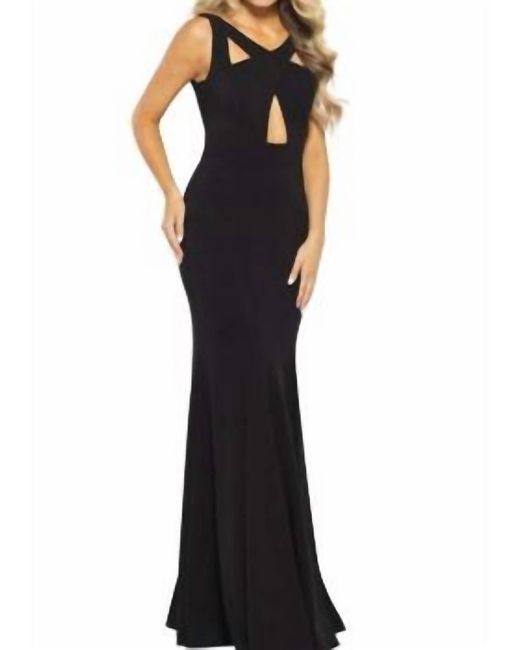 Jovani Blue Sleevless Formal With Cutouts