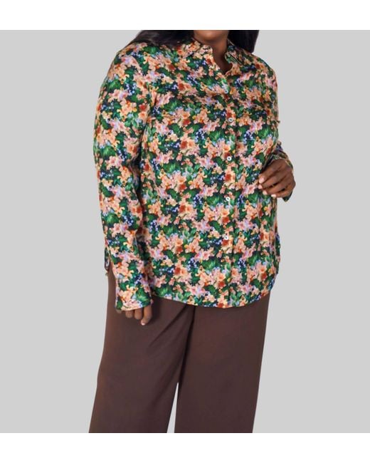 Vince Purple Wild Primrose Slim Fitted Blouse