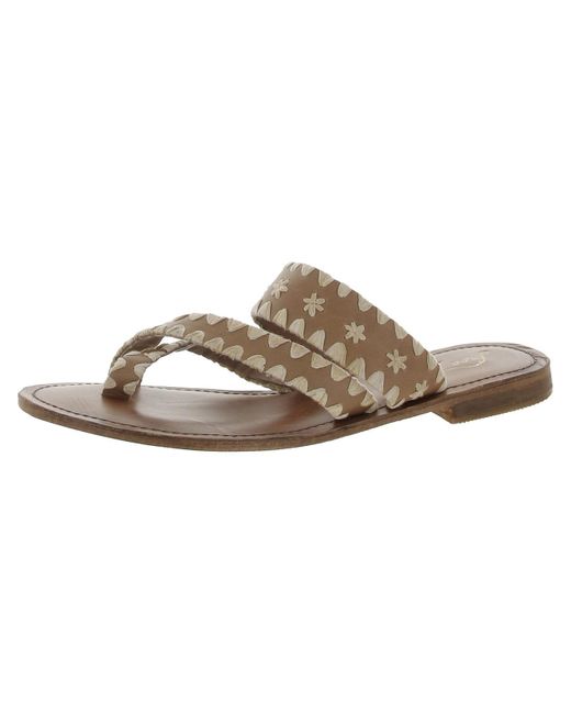 Free People Multicolor Bella Caia Leather Thong Slide Sandals
