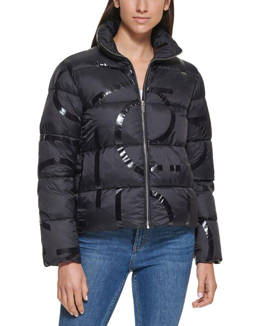 Calvin Klein Quilted Lightweight Puffer Jacket in Black | Lyst
