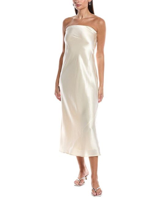 O.P.T White Reagan Silk Slip Dress