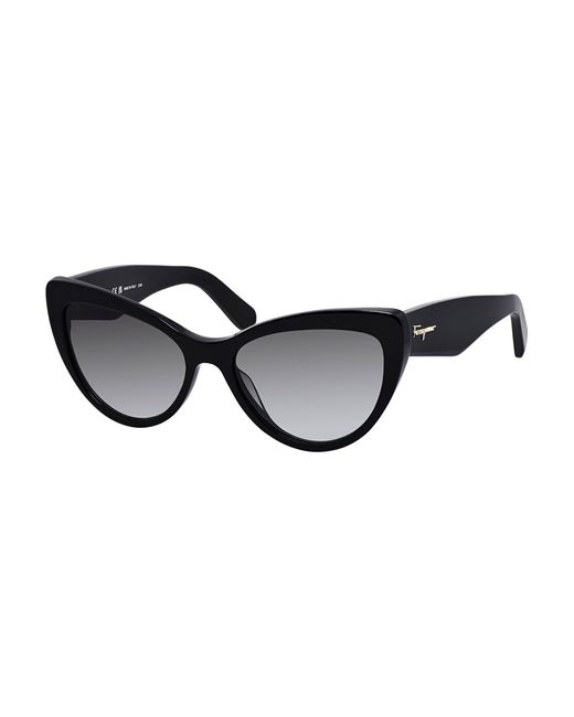 Ferragamo Black Sf 930s 5617001 56mm Cat Eye Sunglasses