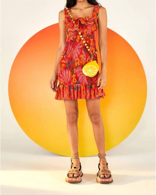 FARM Rio Spring Bananas Mini Dress in Orange Lyst