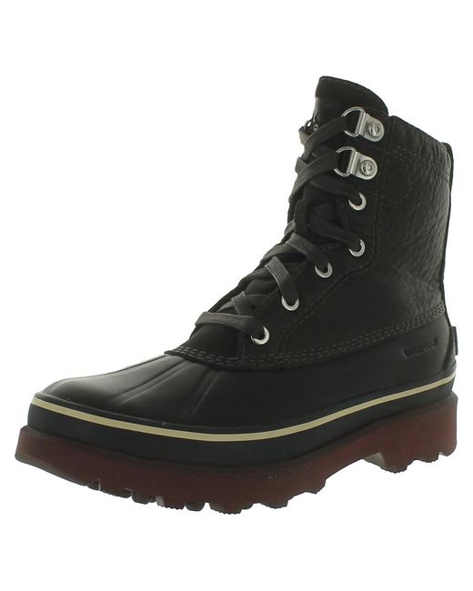 Sorel Black Caribou Storm Wp Leather Rain Boots for men