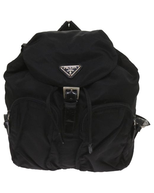 Prada Black Tessuto Synthetic Backpack Bag (pre-owned)