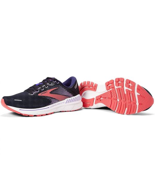 Brooks Adrenaline Gts 22 Running Shoes In Black/purple/coral in Red Lyst