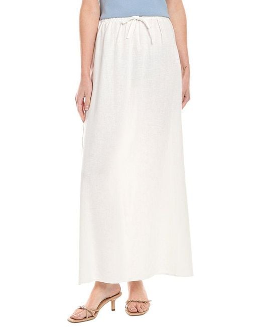 WeWoreWhat White Linen-Blend Midi Skirt
