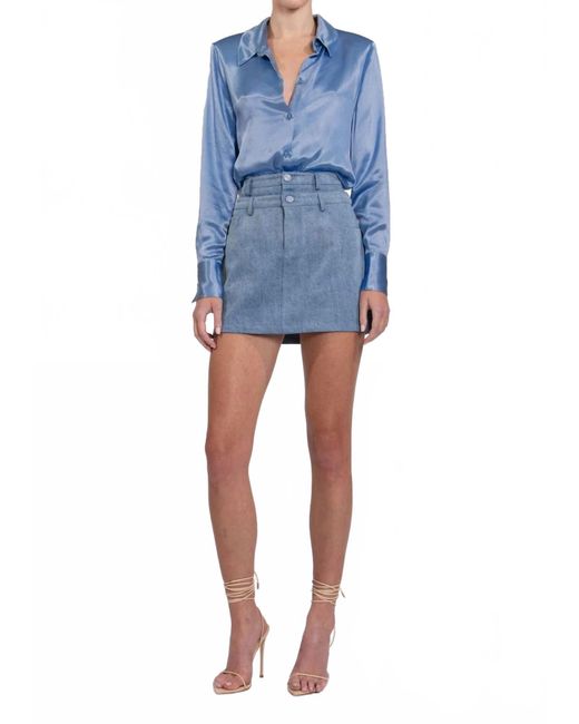 NonChalant Label Blue Cassia Button Down Top
