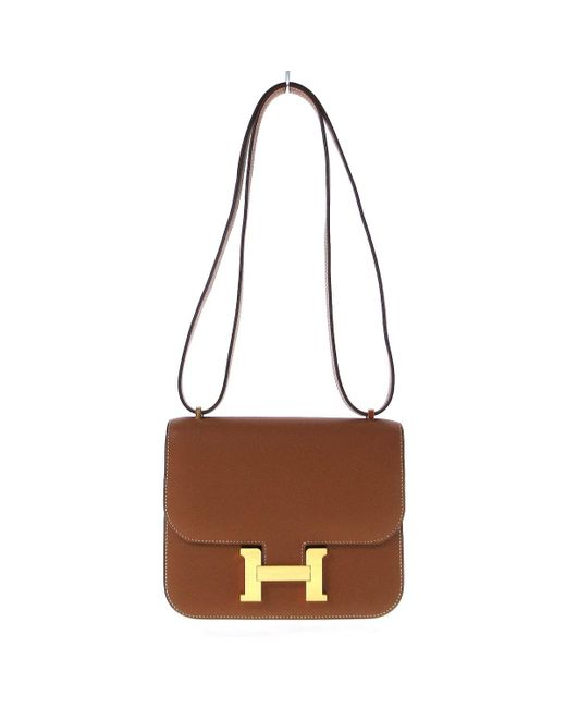 Hermès Brown Constance Leather Shoulder Bag (pre-owned)