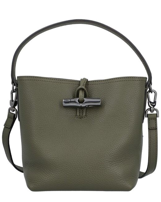 Longchamp Black Roseau Essential Xs Leather Bucket Bag
