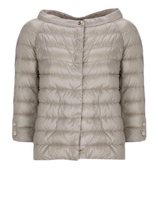 Herno Gray Elsa Quilted Down Jacket