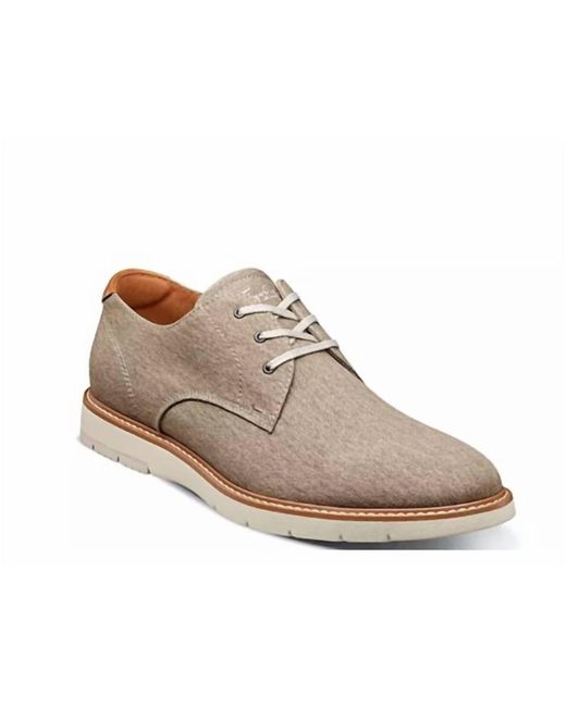 Florsheim Brown Vibe Canvas Plain Toe Oxford Shoes for men