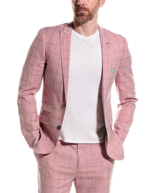 Paisley & Gray Pink Ashton Slim Fit Jacket for men