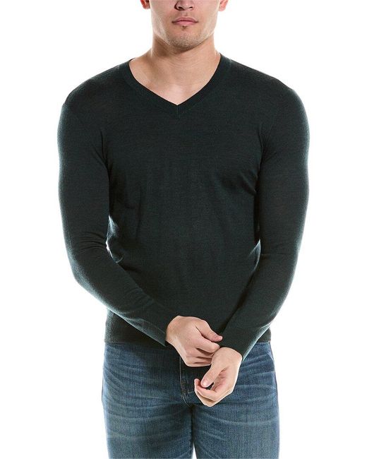 Armani Exchange Black Wool V-neck Sweater for men