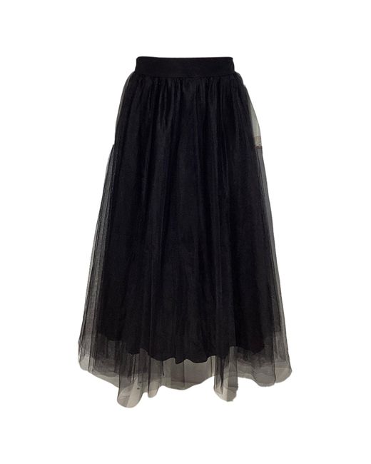 Zimmermann Black Tulle Midi Skirt