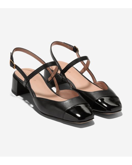 Cole Haan Black Pella Block Heel Slingback