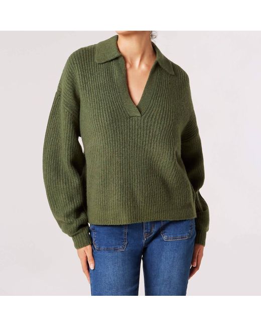 Apricot Green Oversized Ribbed Sweater