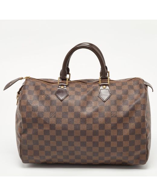 Louis Vuitton Brown Damier Ebene Canvas Speedy 35 Bag