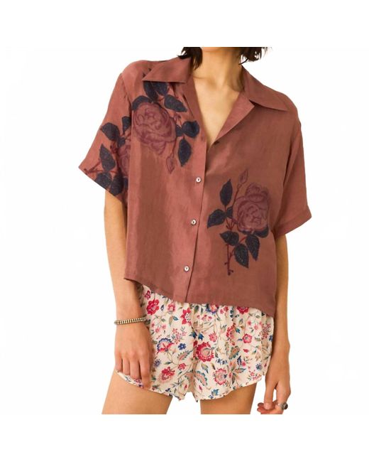 Alix Of Bohemia Red Stevie Mauvewood Rose Shirt