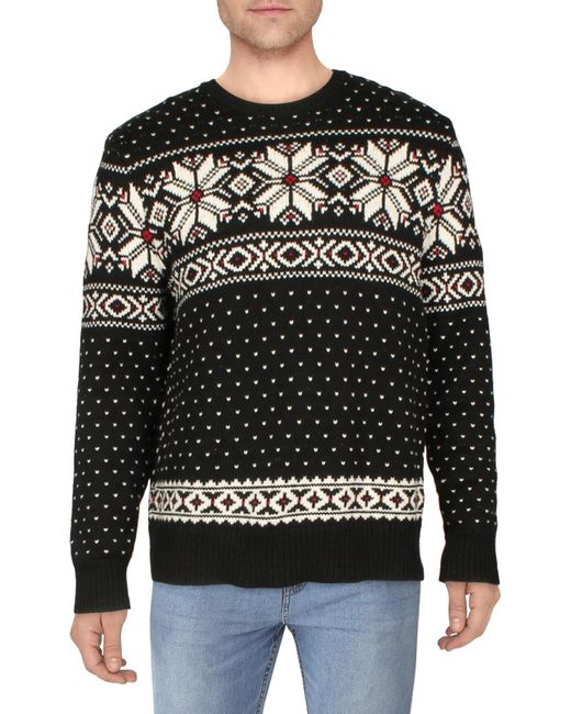 Polo Ralph Lauren Black Pullover Fair Isle Crewneck Sweater for men