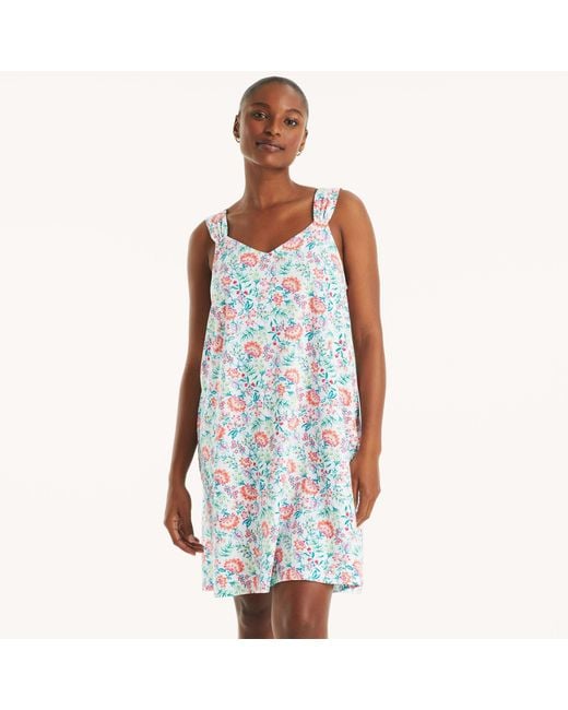 Nautica Blue Floral Sleep Dress