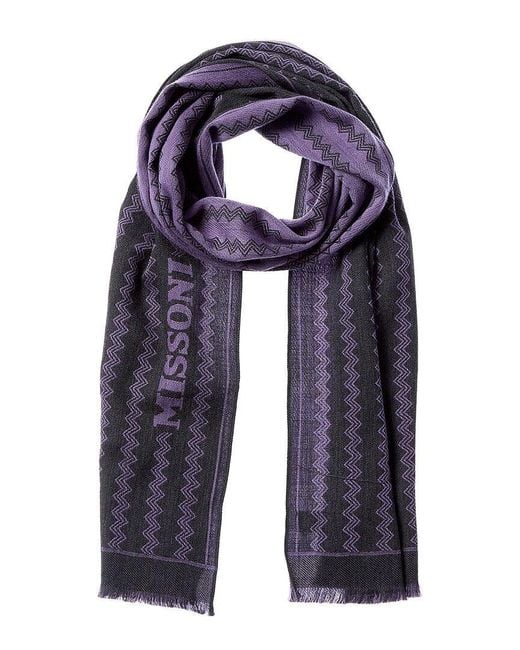 Missoni Blue Wool Scarf