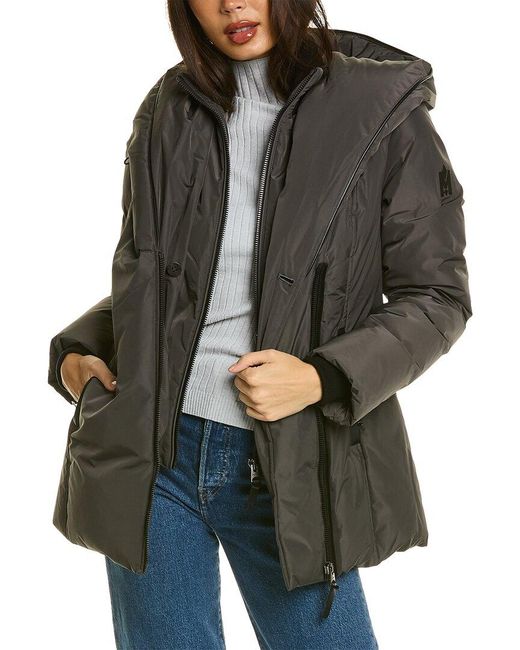 Mackage Gray Adali Leather-trim Down Coat