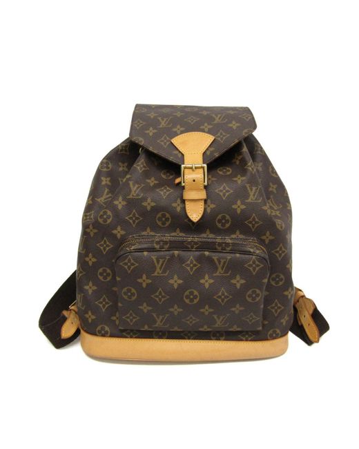Louis Vuitton Brown Montsouris Canvas Backpack Bag (pre-owned)