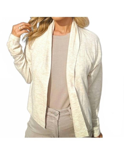 Self Contrast Natural Octavia Open Shawl Cardigan