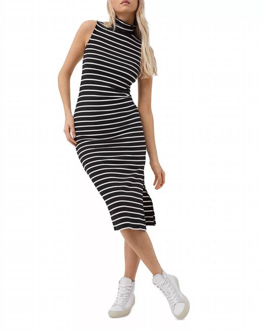 French Connection Black Tommy Stripe Dress
