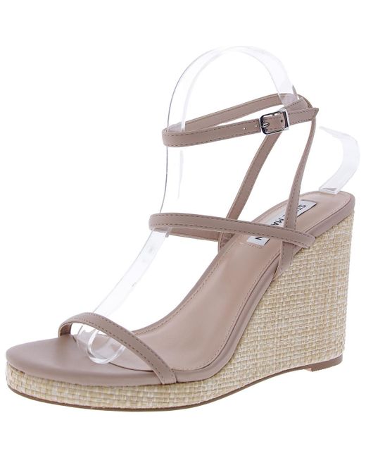 Steve Madden Brown Upside Adjustable Faux Leather Wedge Sandals