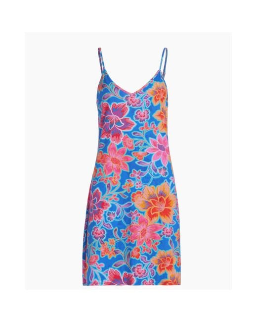 Johnny Was Blue Daniela Floral Cotton-Blend Sleep Cami Dress