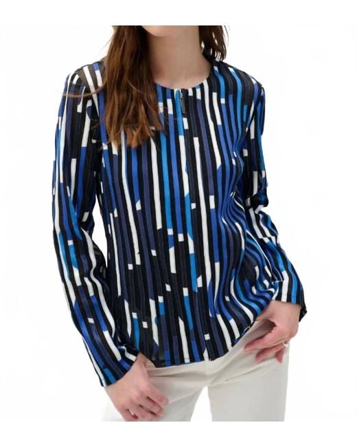 Joseph Ribkoff Blue Soutache Geometric Jacket