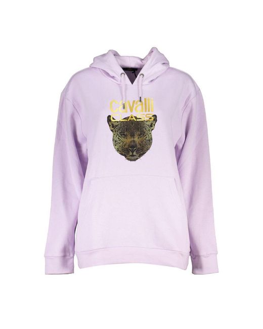 Roberto Cavalli Purple Polyester Sweatshirt"