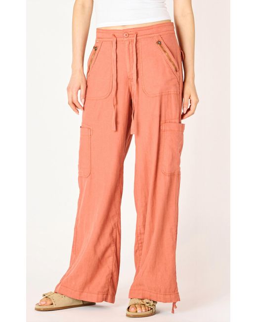 Dex Orange Wide Leg Cargo Pants