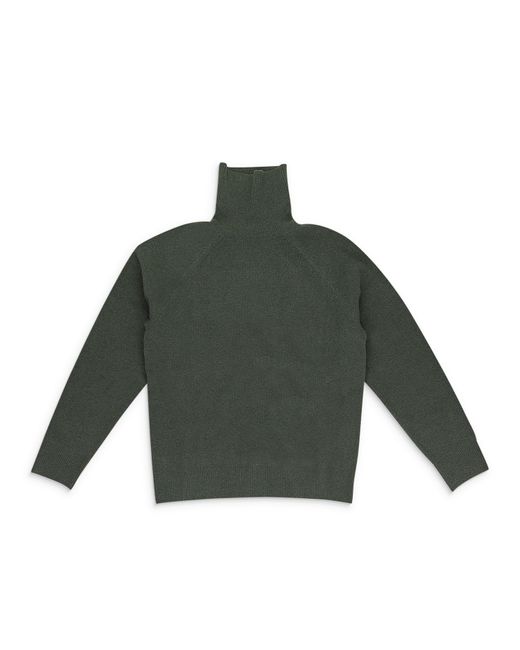 Aimé Leon Dore Green Boiled Wool Turtleneck Sweater for men