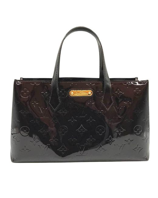 Louis Vuitton Black Wilshire Patent Leather Tote Bag (pre-owned)