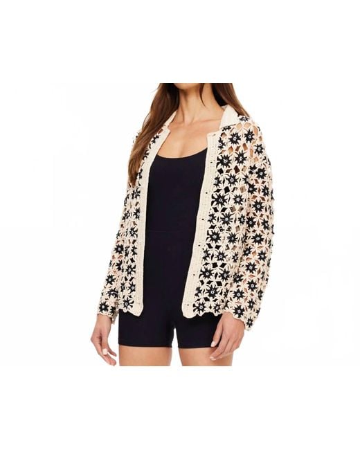 The Upside Black Luminary Malia Crochet Shirt