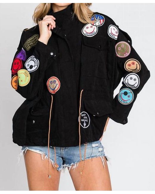 Jade By Jane Black Smile Patch Jacket