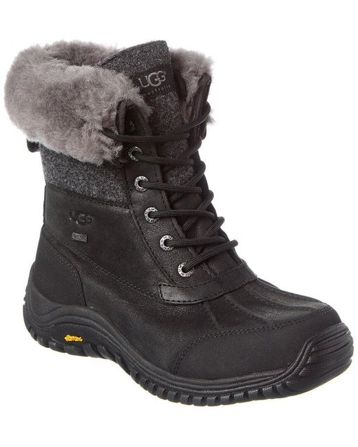Ugg Black Adirondack Ii Leather & Shearling Boot